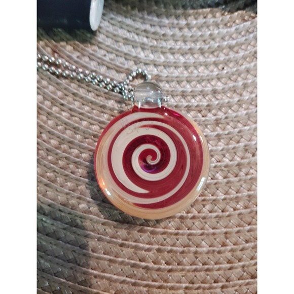 Milor Jewelry - Milor Spiral Swirl Art Glass Pendant Necklace With 925 Necklace Beaded
